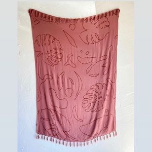 {boutique} monstera plant boho tapestry blanket